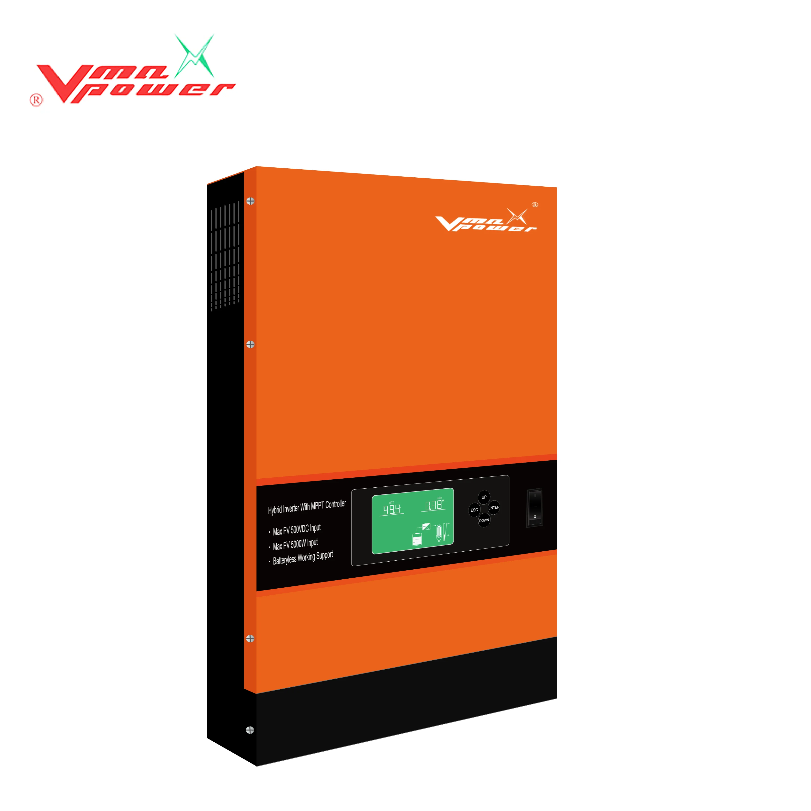 Vmaxpower 3000 watt Batteryless Hybrid Inverter 24VDC MPPT 500V PV Input Solar Energy System High Frequency Solar Inverter