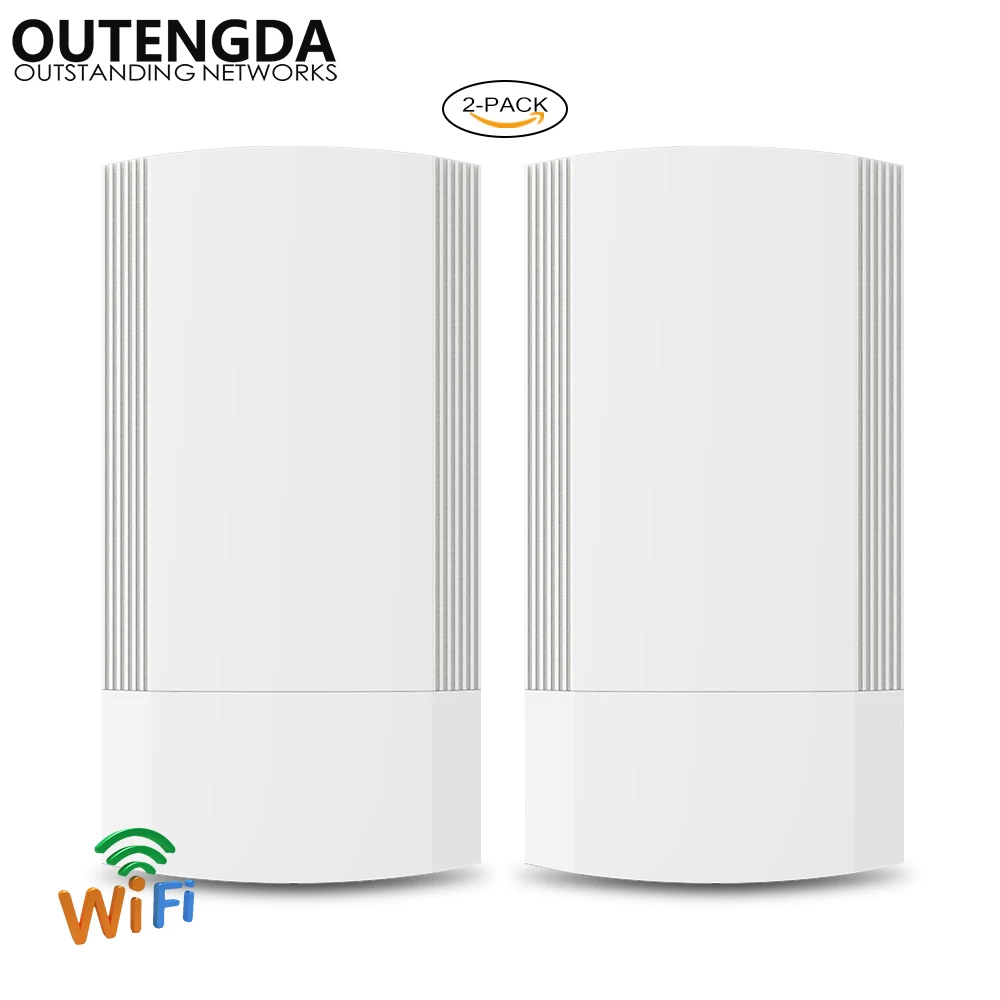 2PCS 5GHz Outdoor CPE Elevator Wireless Bridge 1-2KM Range 900Mbps AP Router Access Point WIFI Repeater Extender Support WDS PoE