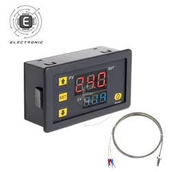 12V 24V AC 110-220V Digital Temperature Control LED Display Thermostat Heat/Cool Control Instrument -60~500℃ K-type Thermocouple