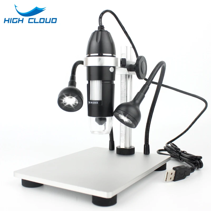 

1600X 1000X USB Digital Microscope Electron Microscopes Zoom Camera Magnifier with Aluminum Lift Stand for electronic soldering