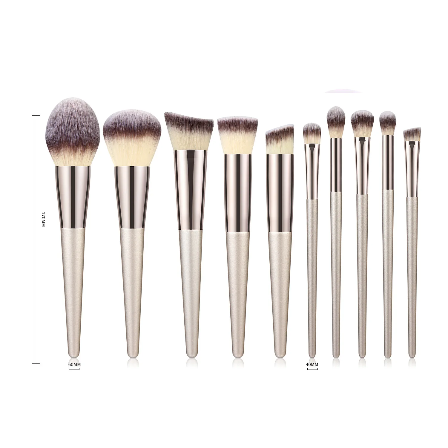 Champagne makeup brushes set for cosmetic foundation powder blush eyeshadow kabuki blending make up brush beauty tool WA 170