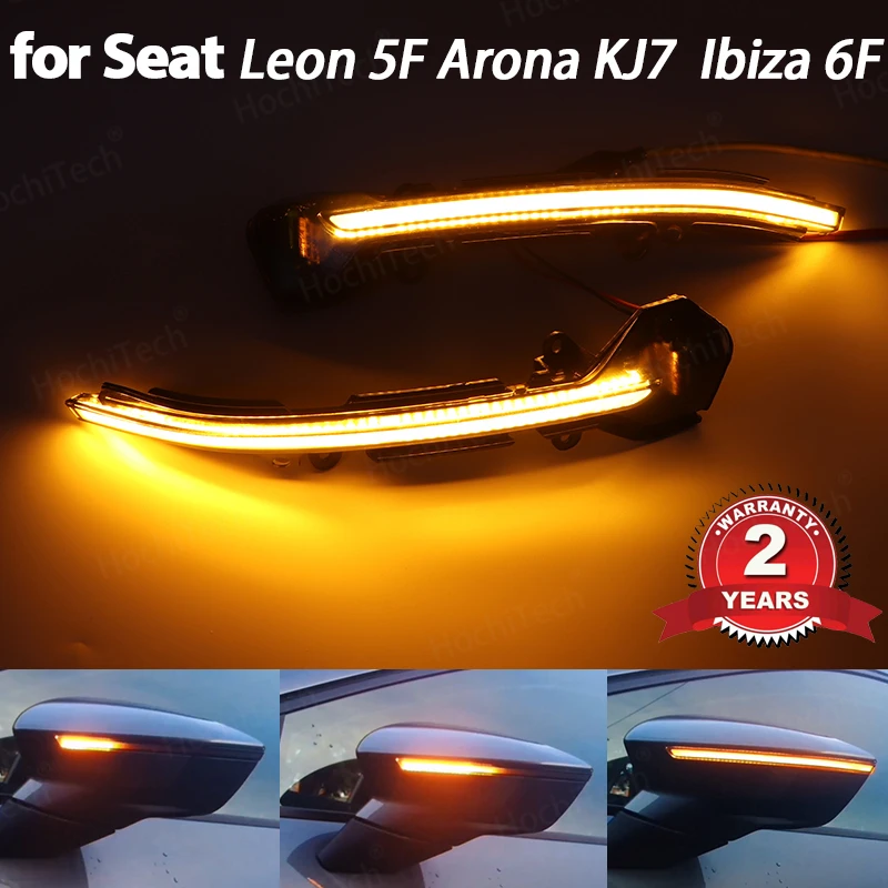 

Dynamic LED Turn Signal Side Mirror Indicator Sequential Light Blinker For SEAT Leon Mk3 5F Ibiza Mk5 KJ Arona 2018