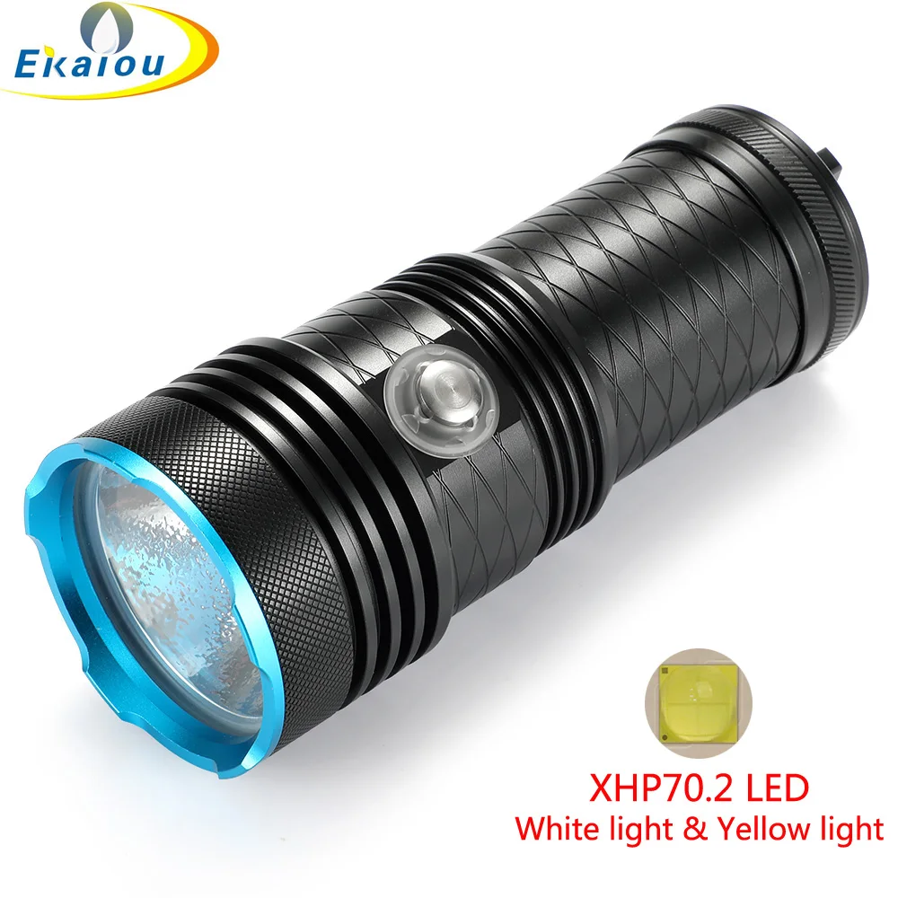 XHP70.2 Diving Flash Light Underwater 100M Dive Torch IP68 Waterproof 4x18650 Deep Sea Operation Patrol Fishing Lamp