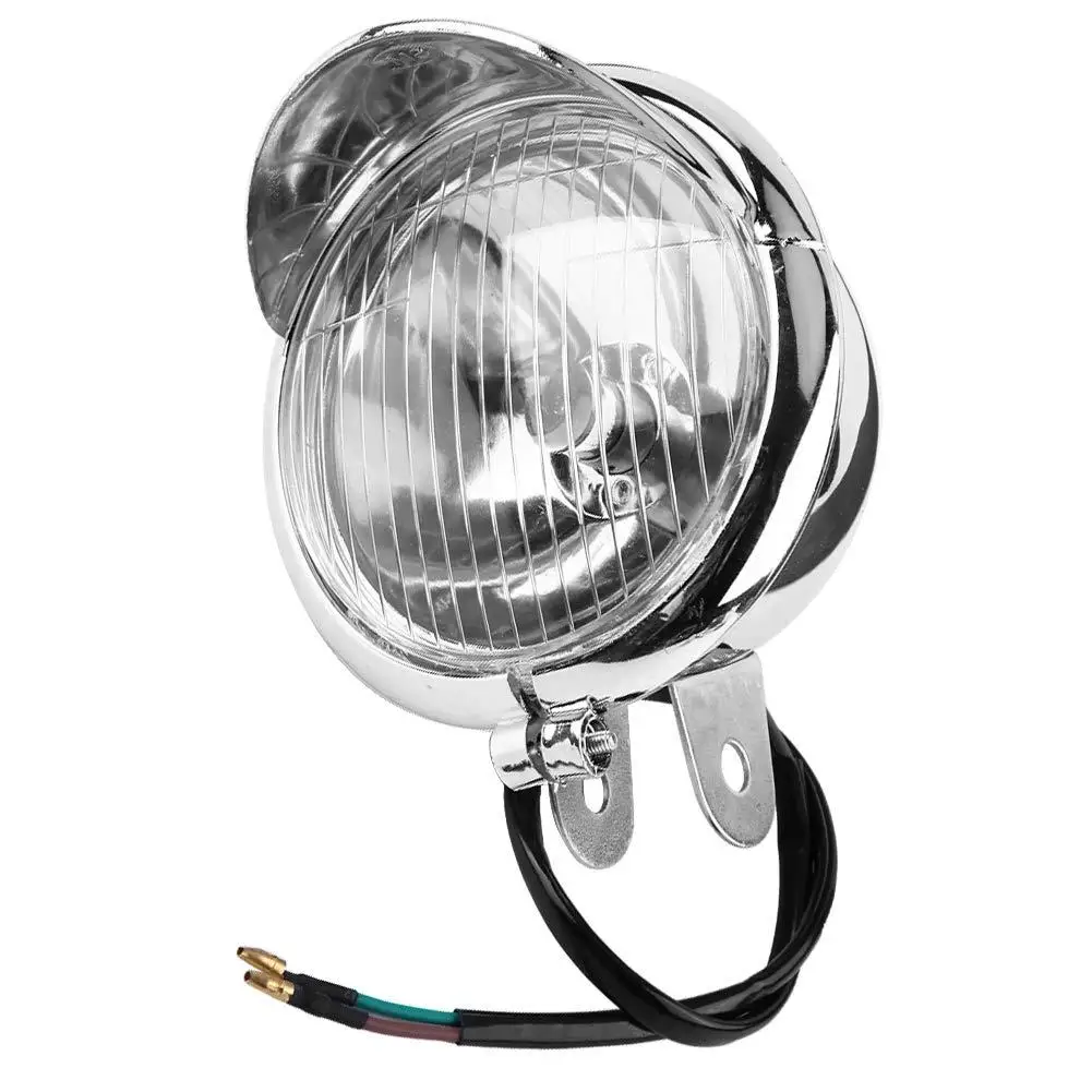 Luzes de nevoeiro da motocicleta do ABS, farol universal da motocicleta, farol da cor do cromo, peças sobresselentes, lâmpada de iluminação, 12V, 1Pc