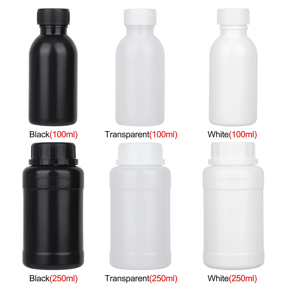 1PC 5/10/15/30/60/100/250ml Plastic PET Clear Empty Seal Bottle Liquid Container Reagent Packing Storage Jar Industrial Supplies