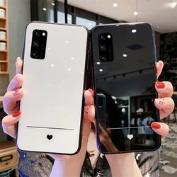For Samsung A73 A53 A33 A72 A52 A42 A32 A12 A02S Case Simple Slim Heart Hard Glass Cover For Samsung A51 A71 A31 A21S A13 A30S
