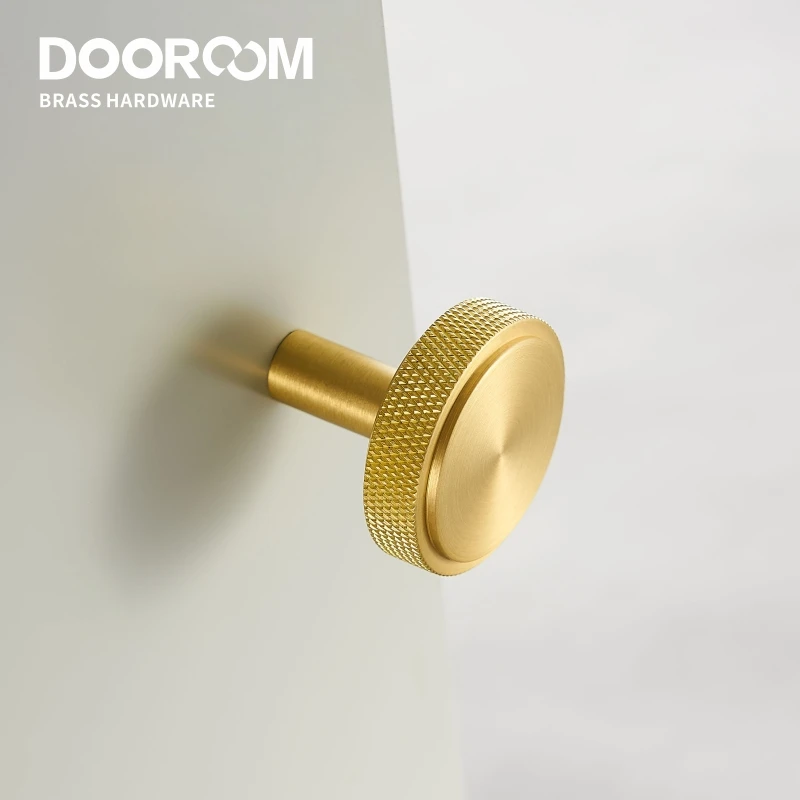 Dooroom Brass Knurling Furniture Handles Long Round Modern Pulls Cupboard Wardrobe Dresser Shoe Box Drawer Cabinet Wine Bar Knob