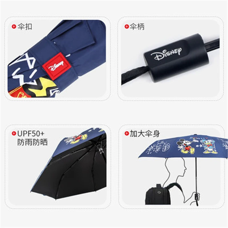 Luxury Cartoon Mickey Umbrella Folding Automatic Umbrellas for Children Women UV Lovely Rain Umbrella Kids Umbrella for Boy