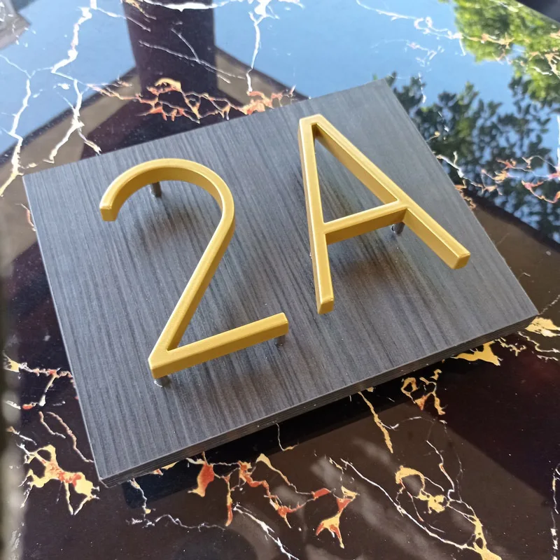 125mm złoty pływający nowoczesny dom numer złoty drzwi domu adres numery dla domu cyfrowy odkryty znak tablice 5 w. #0-9
