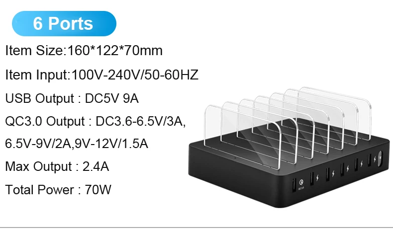 Multi carregador usb 8 portas qc 3.0 rápido carregador para iphone 8x11 pro max samsung s10 ipad 6 porto carregador doca estação