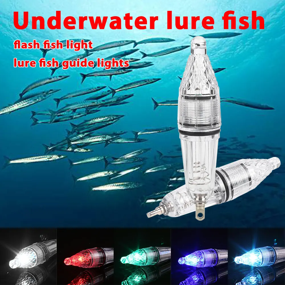 Waterproof Deep Drop Underwater Fish Attracting Lure LED Night Fishing Fishing Lamp 12CM Bait Transparent for 300M Under Water