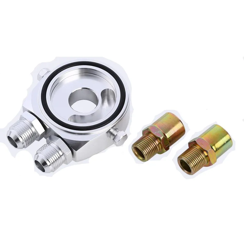 Universal Aluminium AN10 Car Oil Filter Cooler Sandwich Plate Oil Adapter Racing Meter Modification Parts Temperature Sensor