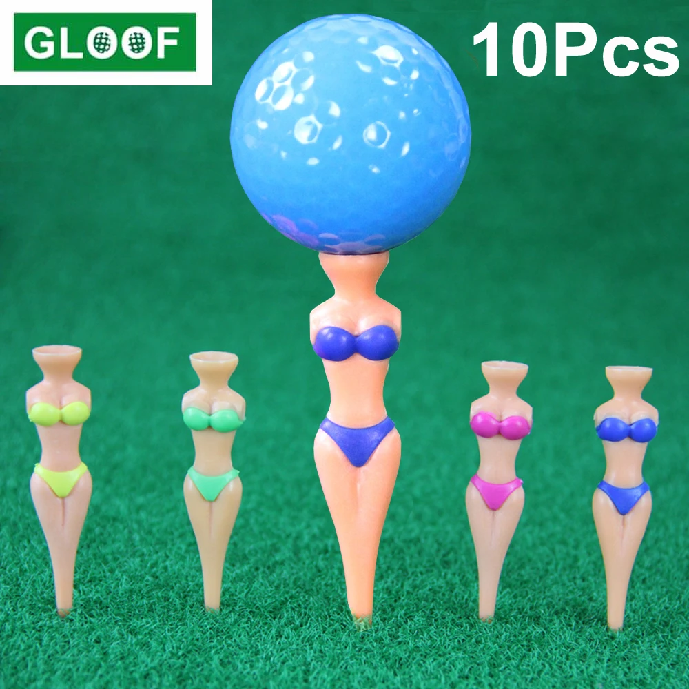 10Pcs/Lot Golf Tees, 3inch Plastic Tee Sexy Lady Girl Golf Training Accessories for Gentleman Golfers Holder