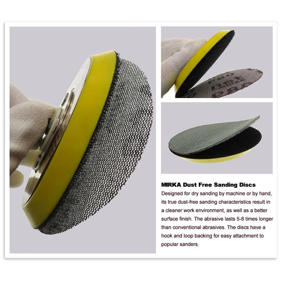 5-20Pcs 3 "6" Mesh Debu Abrasif Gratis Anti-Blocking Hook & Loop Kering amplas Cakram Bulat Amplas 80 Sampai 240 Grit