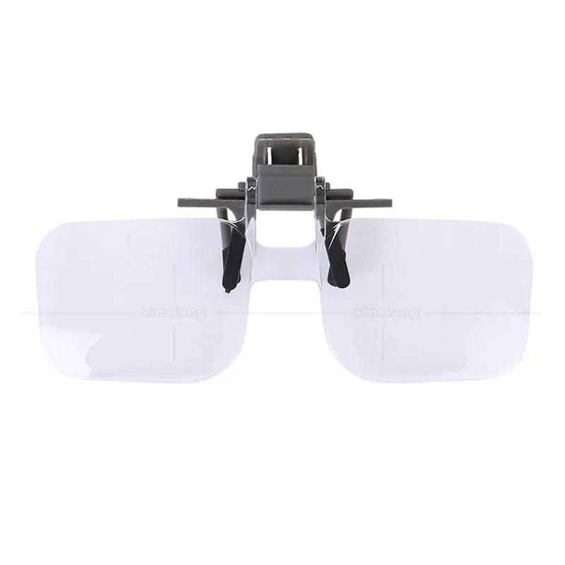 2x Magnifier Glass Magnifying Glasses with Clip For Clip On Flip Up Spectacles Magnification Magnifier, Clip On Eyeglass Loupe