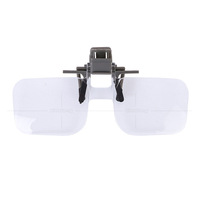 2x Magnifier Glass Magnifying Glasses with Clip For Clip On Flip Up Spectacles Magnification Magnifier, Clip On Eyeglass Loupe