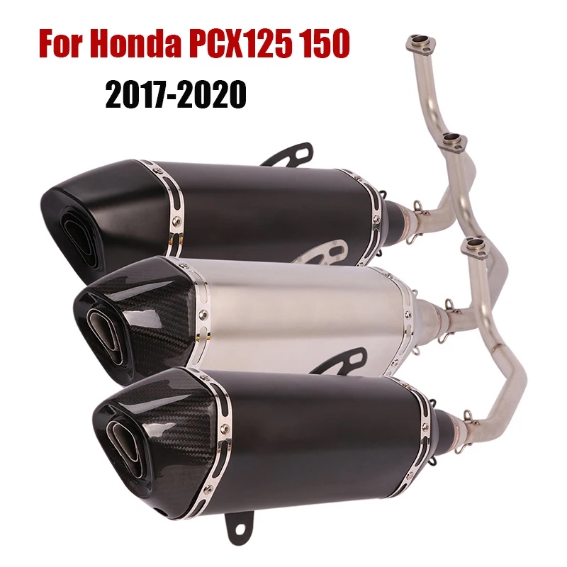 

Motorcycle Full Exhaust System Header Link Pipe Front Connect Tube Muffler End Tips DB Killer For Honda PCX125 PCX150 2017-2020