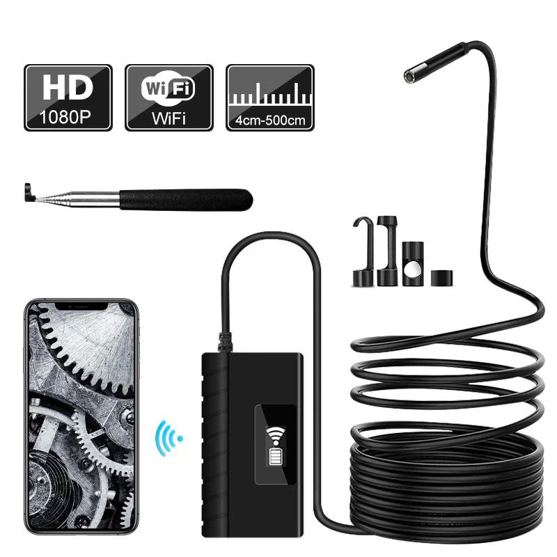 

5.5mm 1080P HD Telescoping Wifi Endoscope Camera Semi-Rigid Snake Camera USB Endoscope Borescope IOS Endoscope For IPhone Tablet