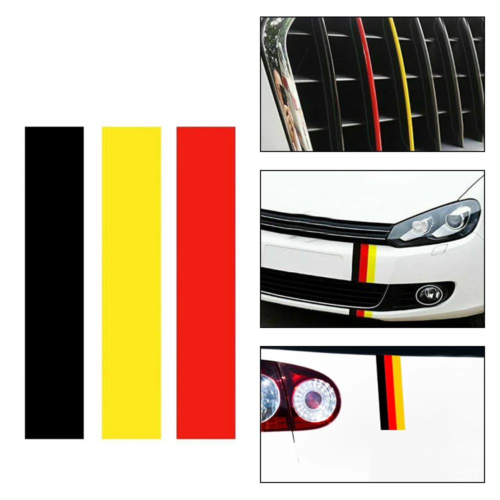 1Set PET GERMAN GERMANY Flag Car Stripe Sticker Decal Accessories Fit For Audi BMW  VW Volkswagen Universal