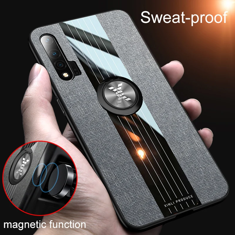 Luxury Design Cloth Back Stand Cases for Samsung Galaxy S8 S9 S10 S20 A30S A21 A50 A70 A10S,case with Ultra Thin Magnetic Stents