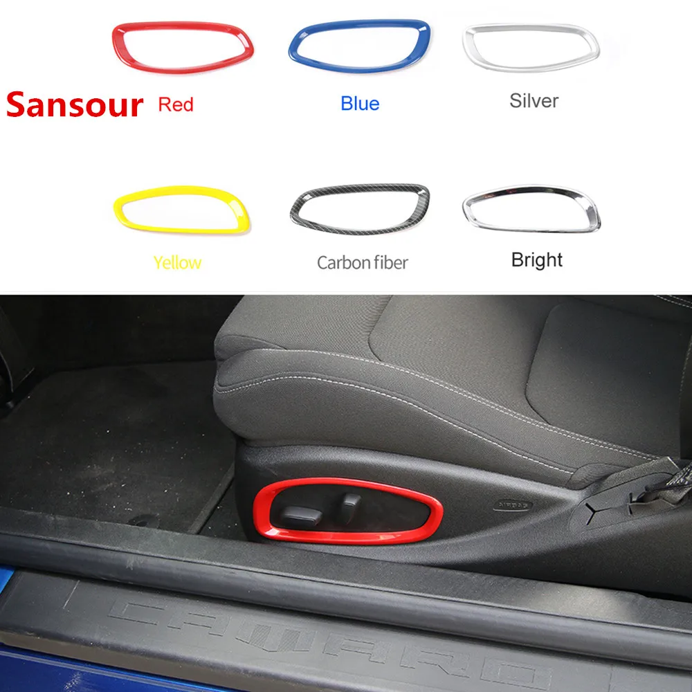 

Sansour Car Seat Adjust Button Switch Decorative Handle Covers Trims interior Styling for Chevrolet Camaro 2017+