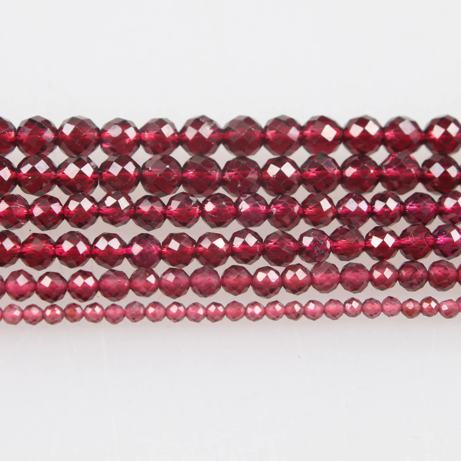 AAAAA Natural Stone Beads Small Faceted Garnet Top Grade Garnet Loose Beads 2 3 4mm For Bracelet Necklace Jewelry Making
