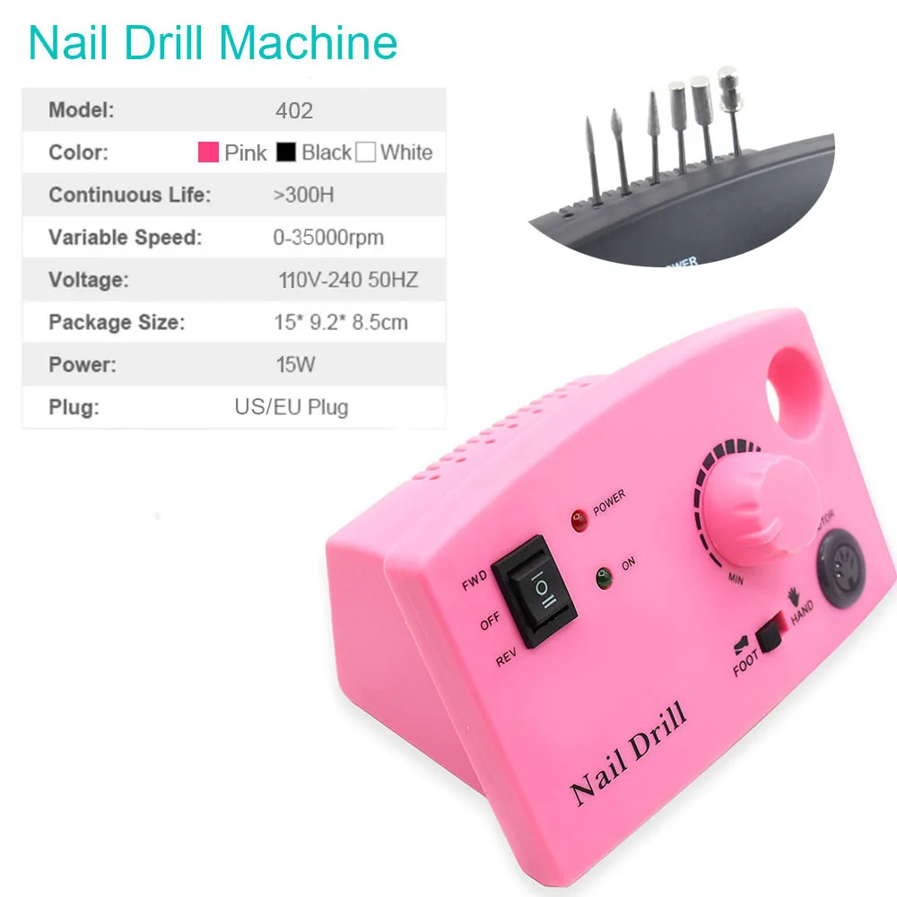 3 Kleur Nail Boor Machine 35000Rpm Voor Elektrische Manicure Boor Machine & Accessoire Met Frees Elektrische Nagelvijl
