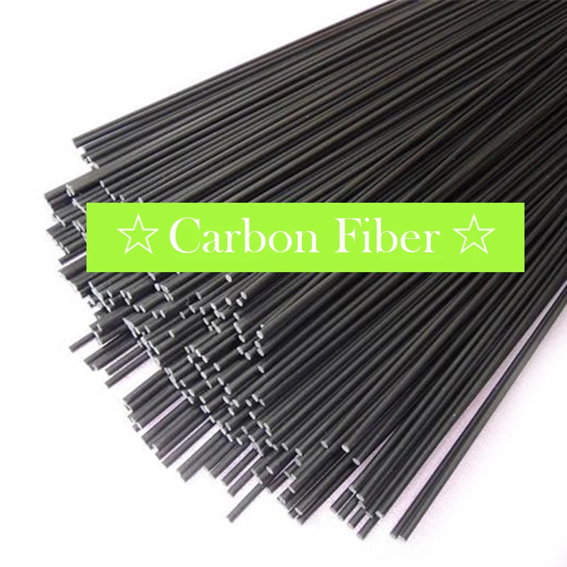 200pcs/lot High Quality Carbon Fiber Rod Diameter 0.8mm for RC Plane DIY Tool Wing Tube Quadcopter Arm Fiber Bar Length 500mm