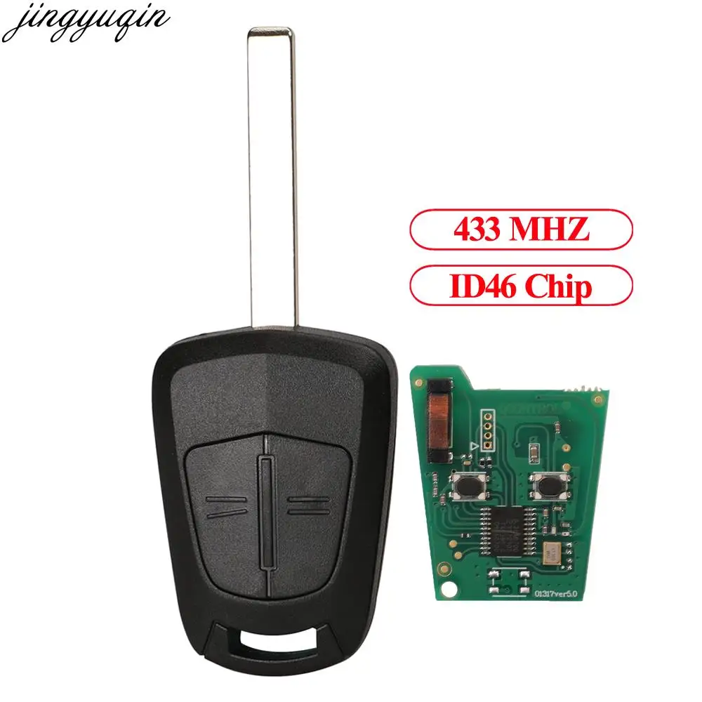 

Jingyuqin Remote Car Key Alarm 434MHZ ID46-PCF7941 For Vauxhall Opel Astra H Corsa D Insignia A Zafira B Meriva 2 Buttons