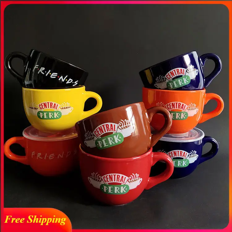 

New Friends Tv Show Central Perk Big Mug 330 - 650ml Coffee Tea Ceramic Cup Friends Cappuccino Mug Christmas Gifts for Friends