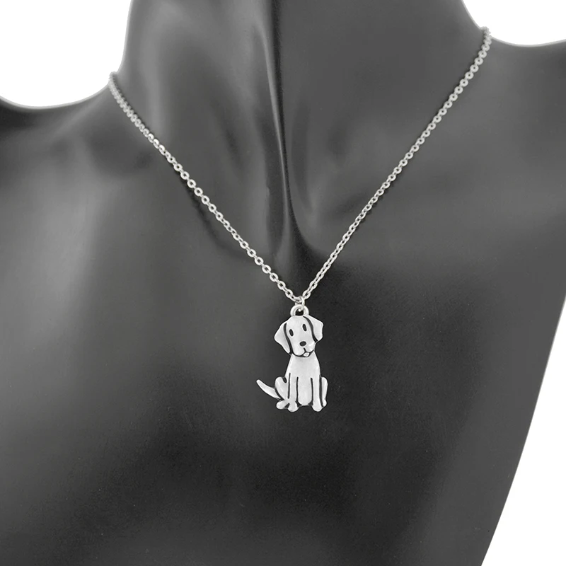 Labrador Retriever & Golden Retriever Dog Pendant Necklace For Women Stainless Steel Long Chain Necklace Kids Friendship Jewelry