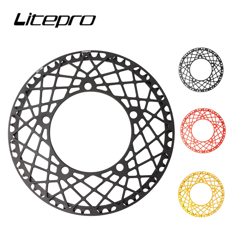 Litepro Spider Chainwheel Folding Bicycle Single Disc 53/56/58T BMX Road Bike BCD 130MM Crank Aluminum Alloy Chainring