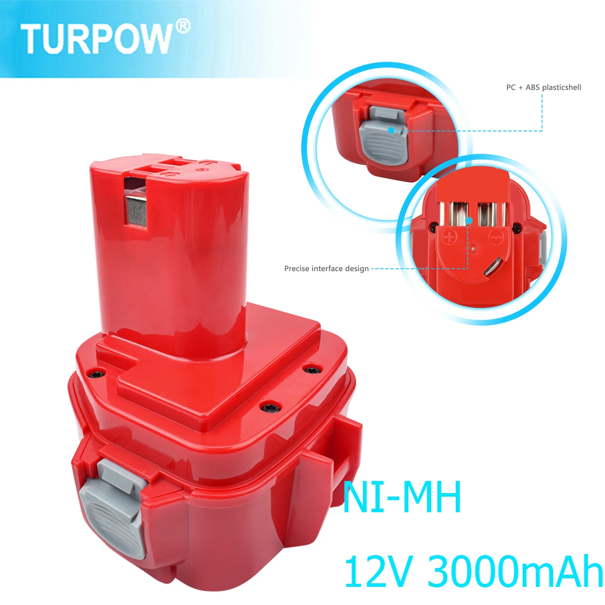 Turpow 3000mAh 12V Ni MH Battery for Makita 12V PA12 6270D 6271D 6227D 6317D 8270D 4331D Power Tool Replacement Battery