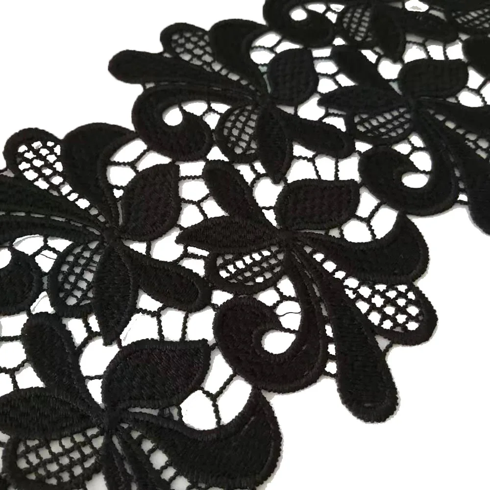 Embroidered Lace Trim Accessories Water Soluble Floral Lace Applique 13 cm Width Sewing Lace Fabric For Dress Clothing