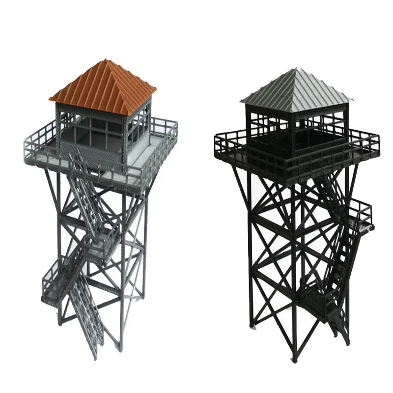 Train Railway Model Scene HO Ratio 1:87 Industrial Style Watchtower Guard Tower Two Colors Optional