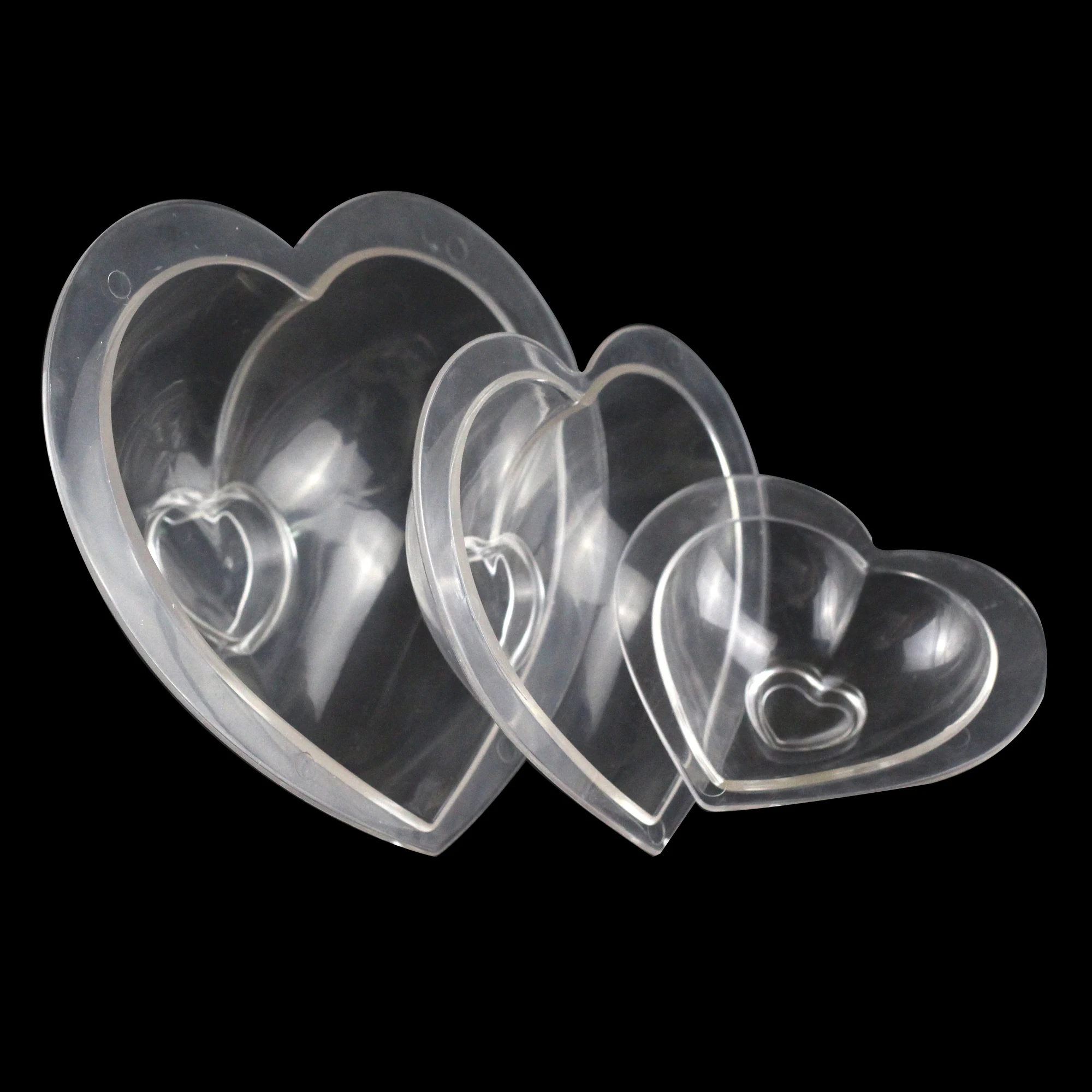 3 type size 3D heart chocolate mold for DIY Cake decoration Polycarbonate Chocolate Mold baking Candy confectionery tool