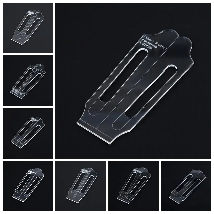 Famous Classical Guitar Head Template Shape Chord Knob Hole Site Making Tools Transparent Acrylic Template Guitar Making Mold