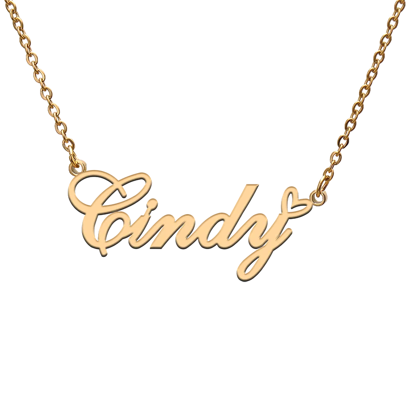 

God with Love Heart Personalized Character Necklace with Name Cindy for Best Friend Jewelry Gift