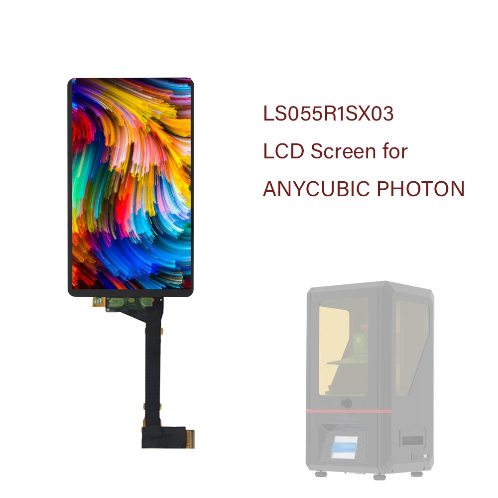 

For ANYCUBIC Photon LCD 3D Printer LCD Screen With Glass 5.5 inch LS055R1SX03 2K Light Curing Display Screen No Backlight