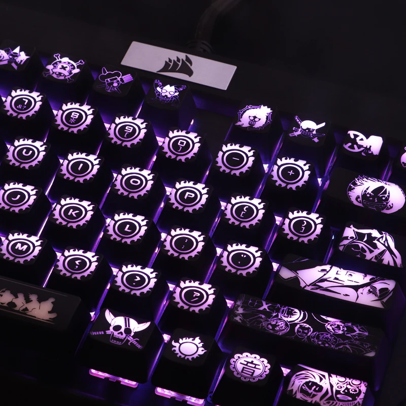 Imagem -03 - Conjunto High-end Backlit Keycap Teclado Mecânico Buraco Preto Revestimento Chave para Corsair K70 K95 Rgb Razer Huntsman Cereja 1