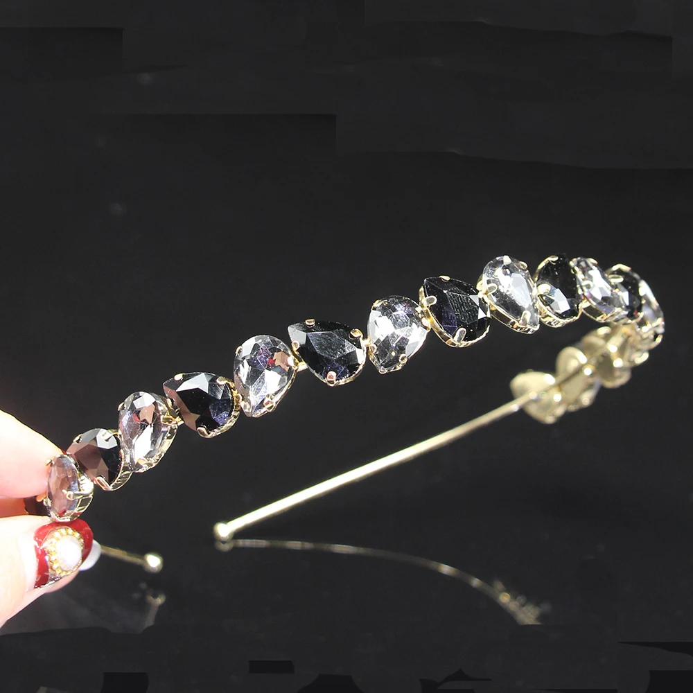 AINAMEISI Luxury Rhinestone Headband Water Drop Full Crystal Headwear Fashion Headband Bridal Crown Hair Accessories Jewelry
