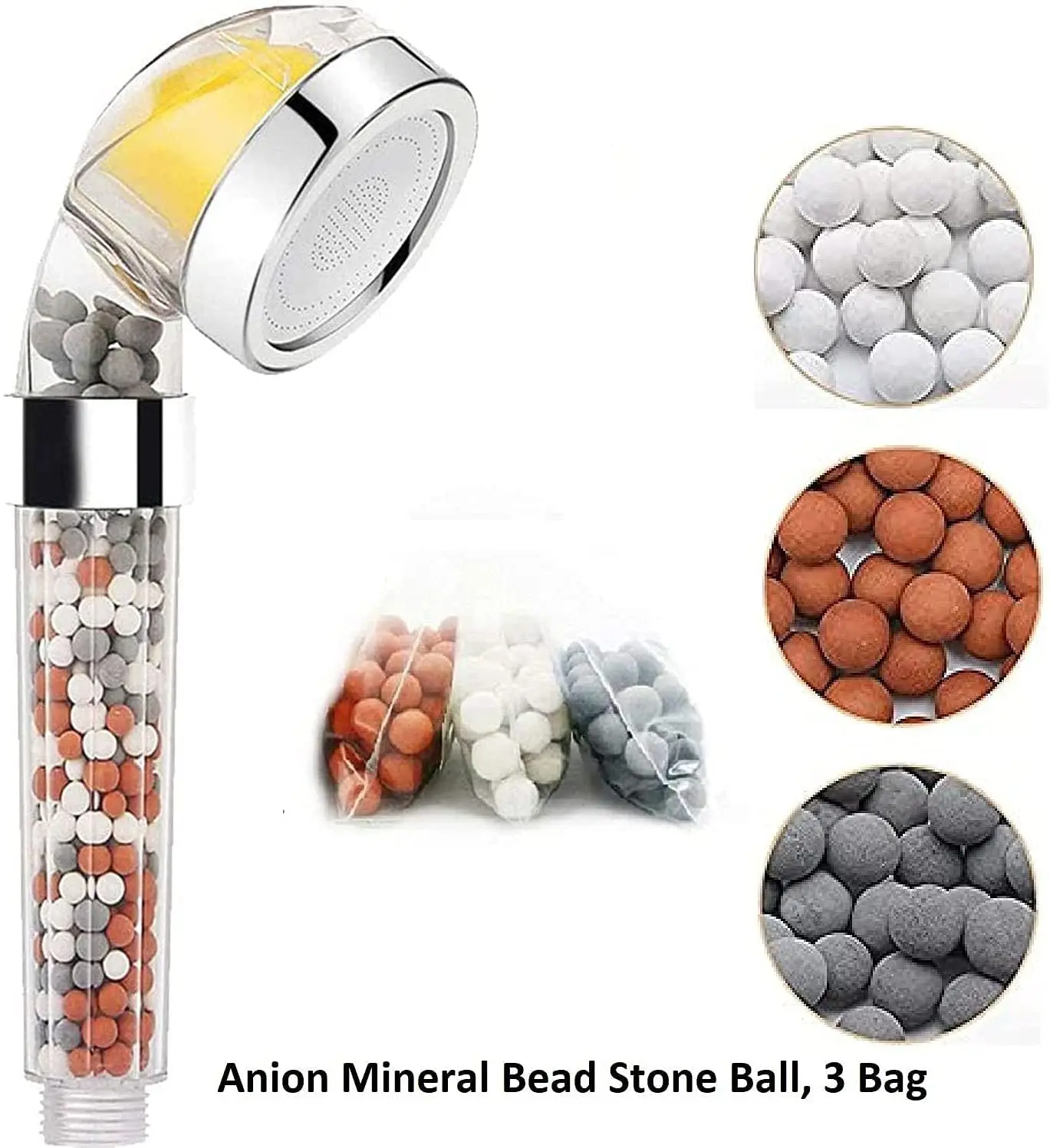 Replacement Filter Stone for Shower Head Energy Anion Mineral Negative Ions Ceramic Balls Bathroom Water Purification Stones