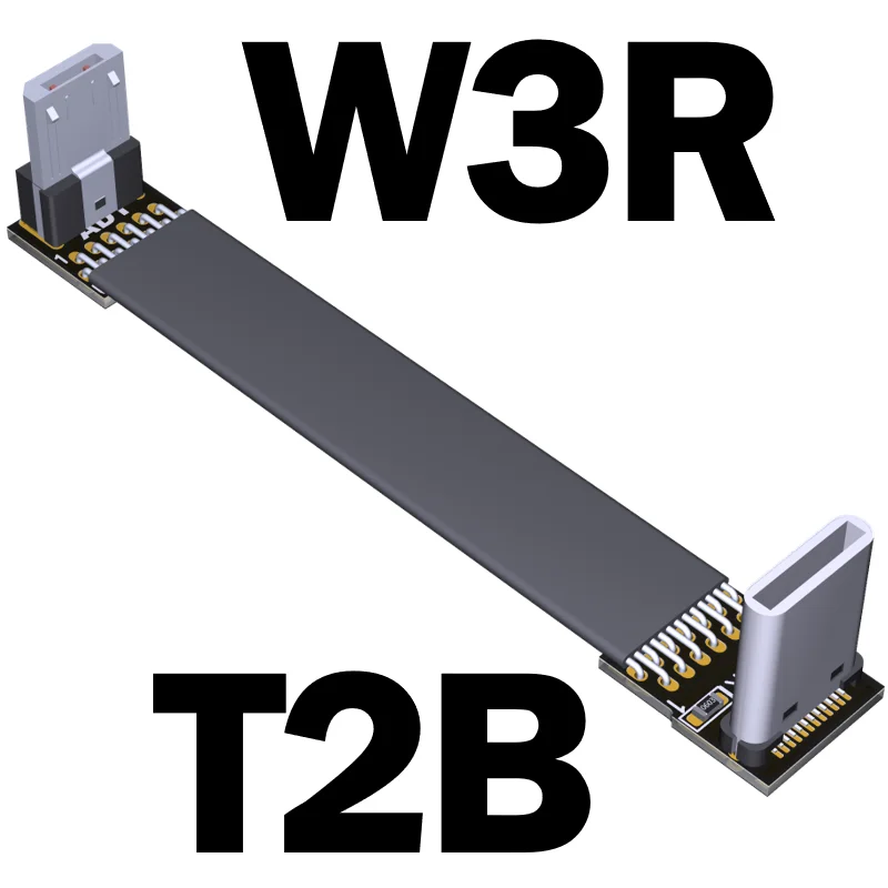 Duplo ângulo usb 2.0 tipo-c fêmea masculina para micro usb 90 graus masculino curto fpv plana magro fina fita fpc cabo para sincronização de carregamento