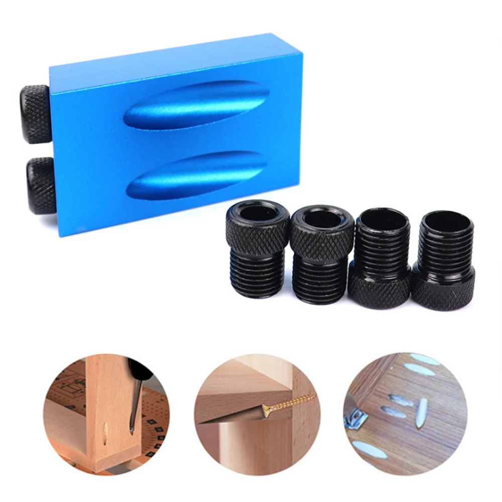 Localizzatore di fori obliqui per legno punte da trapano Kit di maschere per fori tascabili guida per trapano ad angolo di 15 gradi Set di perforatrici strumenti di carpenteria fai-da-te