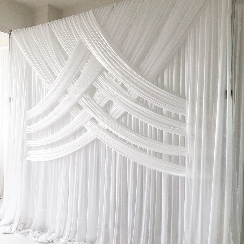 2021 March Ne Arrival H X 1 Piece Hot Sale hite Drapes Ice Silk Curtain edding Backdrop