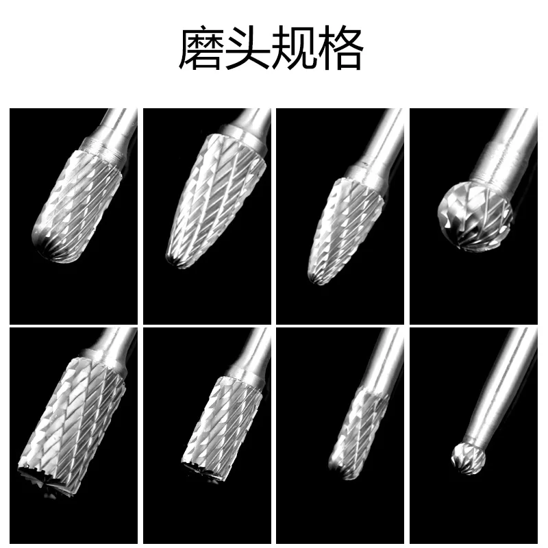 8 Pcs/set 6mm-12mm Tungsten Carbide Burr Bit CNC Engraving 1/4" Rotary Cutter Files Hot Sale