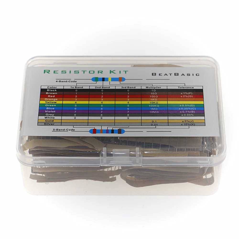 Pçs/caixa 48 tipos de resistor de filme 480 1k-2m 1w, kit de resistor de filme com 10 peças de cada valor