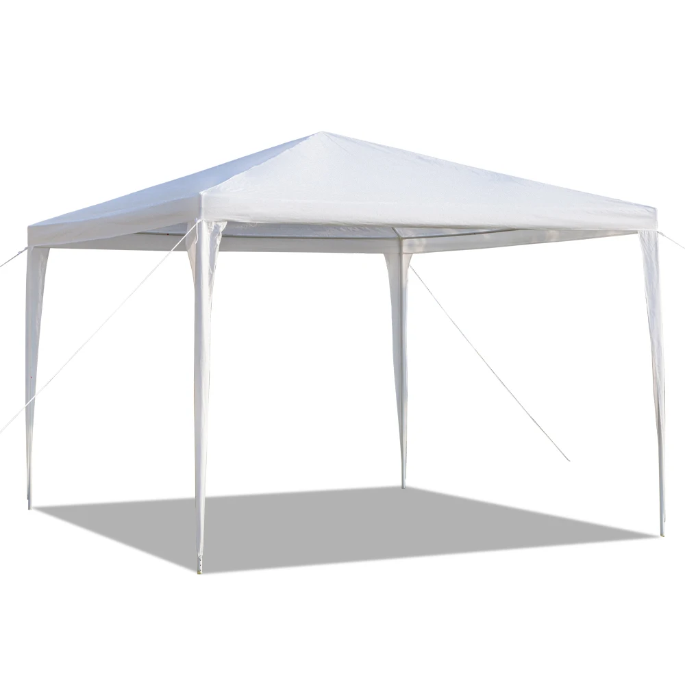 3 x 3m Waterproof Tent with Spiral Tubes White Outdoor Gazebo Canopy Party Wedding Tent Garden Patio Gazebo Pavilion Cater Event