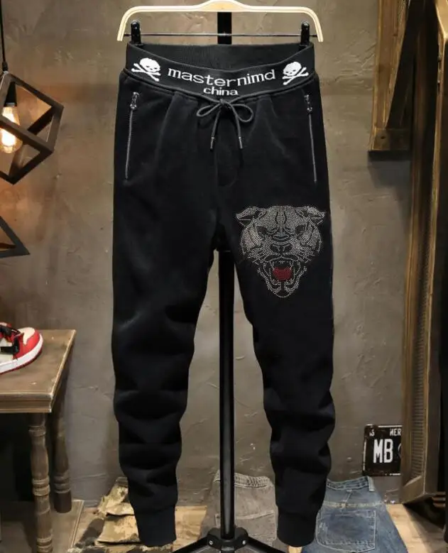 Pantalones deportivos de algodón para hombre, pantalón de marca, estilo veraniego, informal, a la moda, con piedra de diamante, envío directo