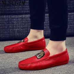 Red Slip on Shoes Men White Loafers Luxury Designer Shoes Men Fashion Black Leather Casual Shoes for Man 2026 ΠΊΡΠΎΡΡΠΎΠ²ΠΊΠΈ